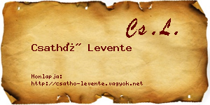 Csathó Levente névjegykártya