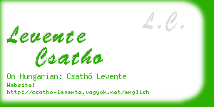 levente csatho business card