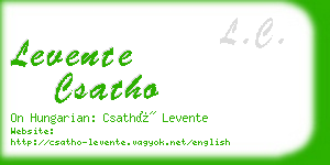 levente csatho business card